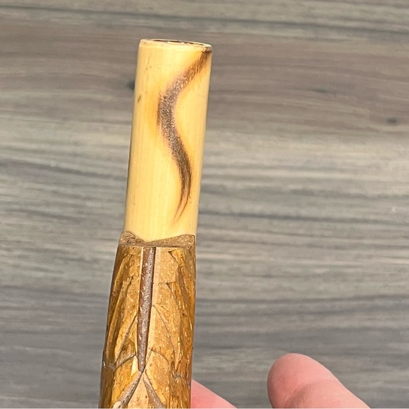 Wooden Duck Carved Bamboo Whistle Makes Duck Noise - Picture 15 of 16